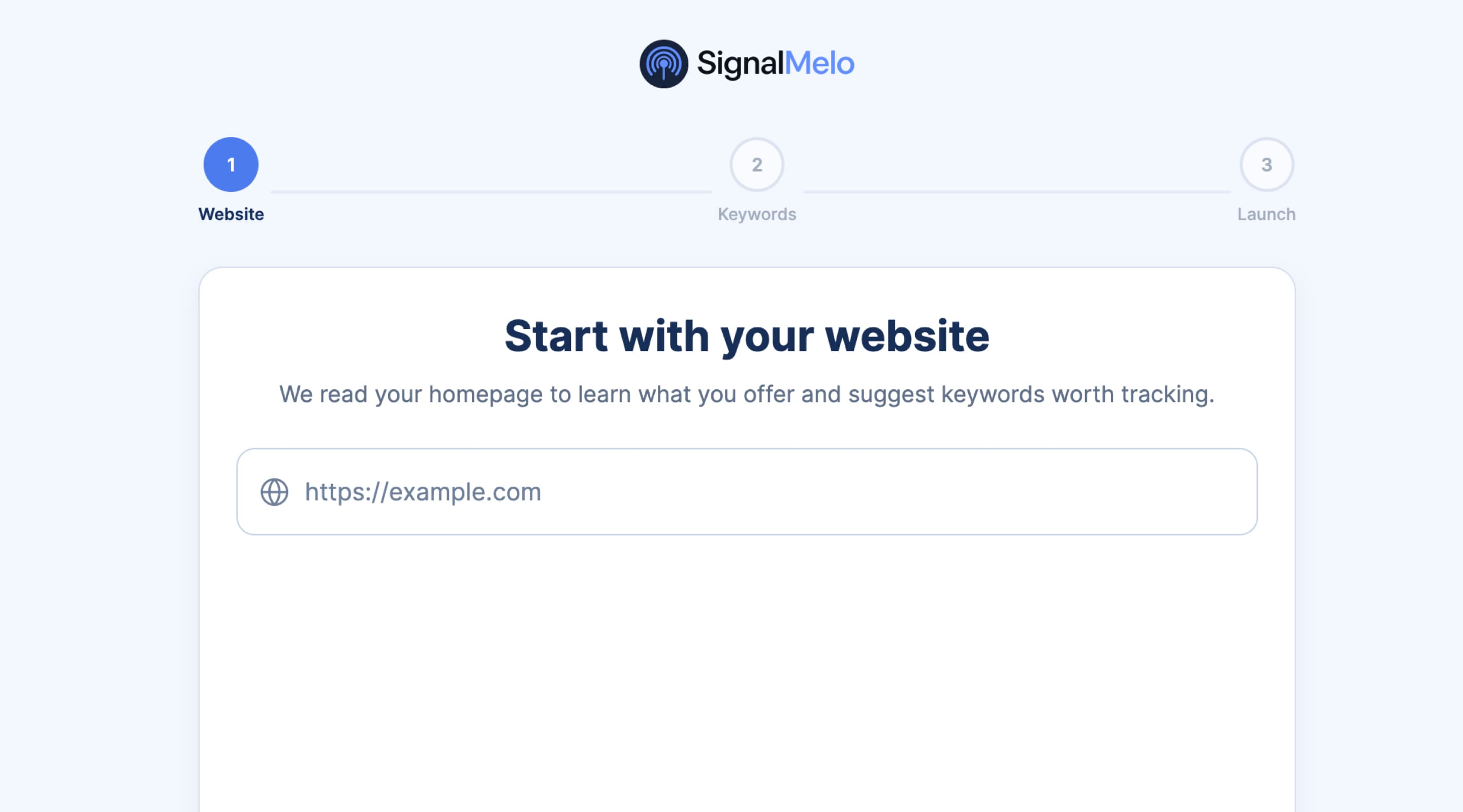 SignalMelo brand setup with X keywords and competitor terms